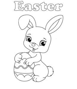 Easter bunny coloring page  for kids