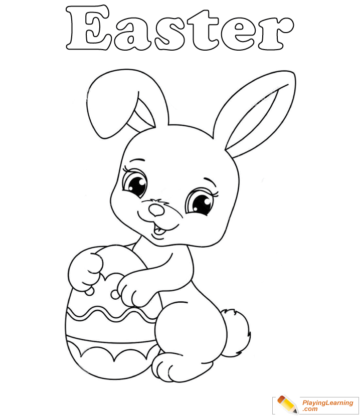 Easter Bunny Coloring Page 03 | Free Easter Bunny Coloring Page