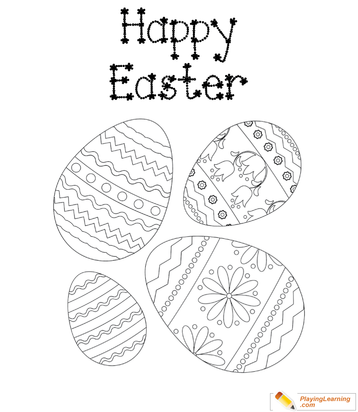 Easter Eggs Coloring Page  for kids