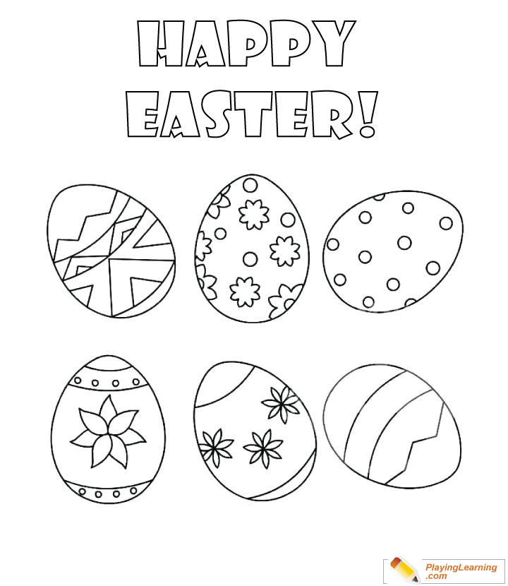 Easter Eggs Coloring Page 04 Free Easter Eggs Coloring Page