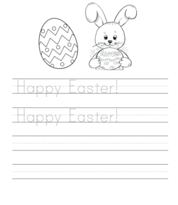 Happy Easter writing worksheet  for kids