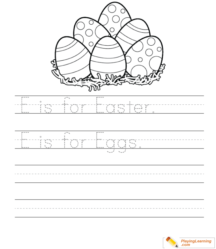 Easter Writing Worksheet  for kids