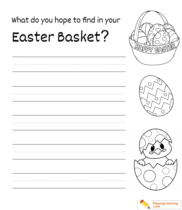 Easter Writing Worksheet  for kids