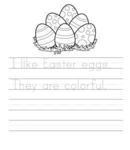 I like Easter writing worksheet  for kids
