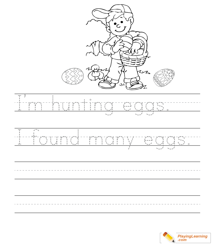 Easter Writing Worksheet  for kids