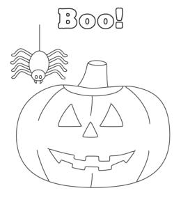 Easy Halloween Coloring Page 7 for kids