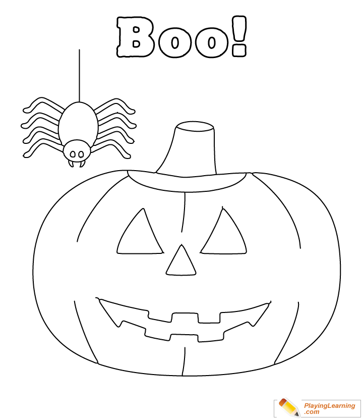 Easy Halloween Coloring Page  for kids
