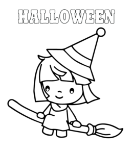 Easy Halloween Coloring Page 8 for kids