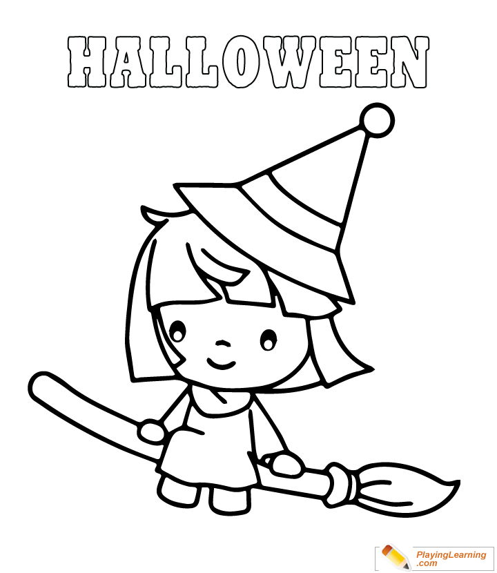 Easy Halloween Coloring Page  for kids