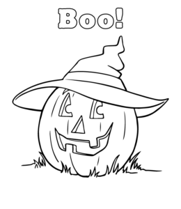 Easy Halloween Coloring Page 12 for kids