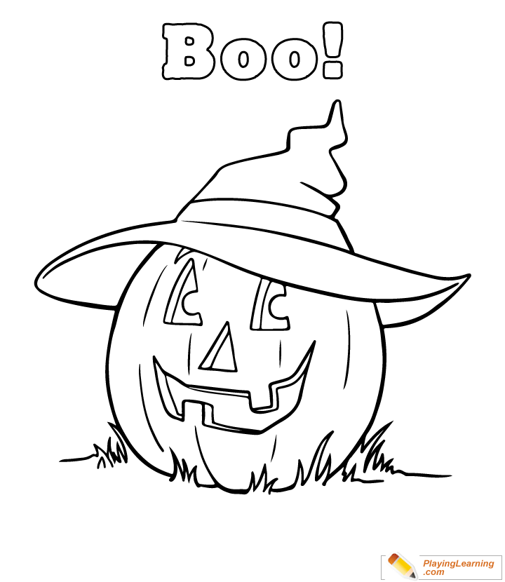 Easy Halloween Coloring Page  for kids