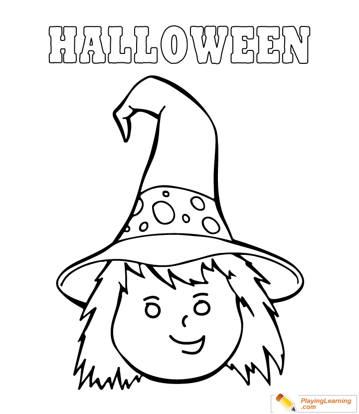 Easy Halloween Coloring Page  for kids