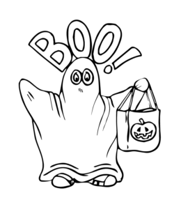 Easy Halloween Coloring Page 17 for kids