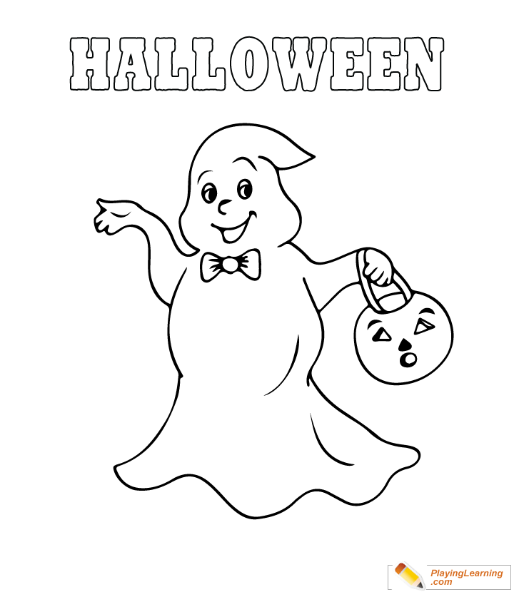 Easy Halloween Coloring Page  for kids