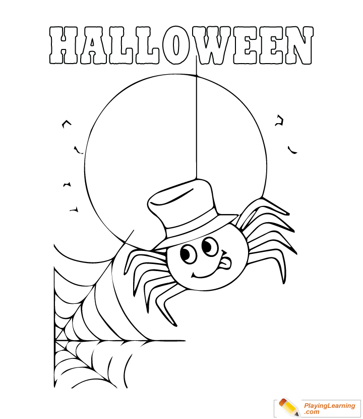 Easy Halloween Coloring Page  for kids