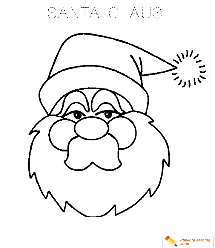 Easy Santa Claus Coloring Page  for kids