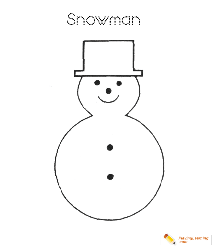 Easy Snowman Coloring Page  for kids