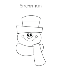 Easy snowman coloring page 2 for kids