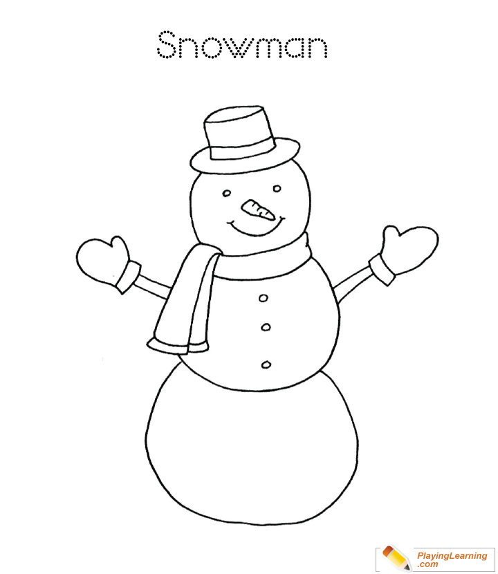 Easy Snowman Coloring Page  for kids