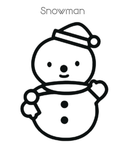 Easy snowman coloring page 5 for kids