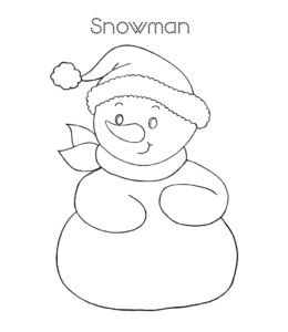 Easy Snowman coloring page 6  for kids