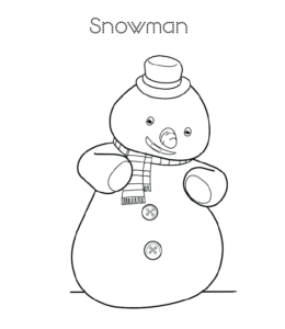 Easy Snowman coloring page 8  for kids