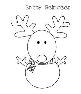 Snow reindeer coloring page  for kids