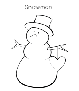 Easy snowman coloring page 10  for kids