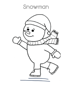 Easy snowman coloring page  12 for kids