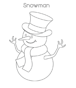 Easy snowman coloring page 14  for kids