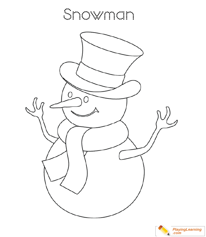 Easy Snowman Coloring Page  for kids