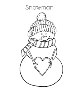 Easy snowman coloring page 15  for kids