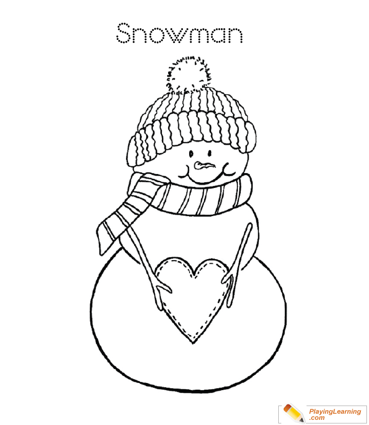 Easy Snowman Coloring Page 15 | Free Easy Snowman Coloring Page
