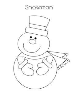 Easy snowman coloring page 17  for kids