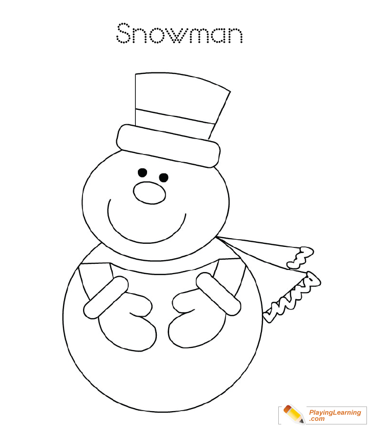 Easy Snowman Coloring Page 17 | Free Easy Snowman Coloring Page