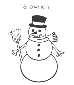 Easy snowman coloring page 18 for kids