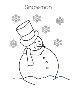 Easy snowman coloring page 19  for kids
