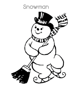 Easy snowman coloring page 21  for kids