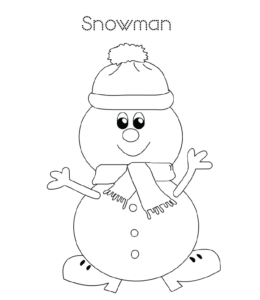 Easy snowman coloring page 24 for kids