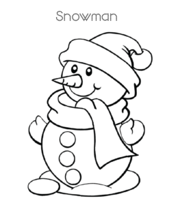 Easy snowman coloring page 25 for kids