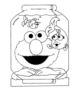 Sesame Street Elmo and Friends Coloring Sheet 1 for kids