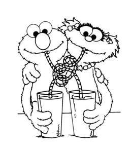 Sesame Street Elmo and Friends Coloring  Image 6 for kids