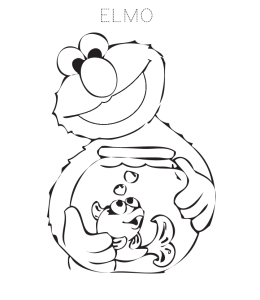 Elmo Coloring Page 1 for kids