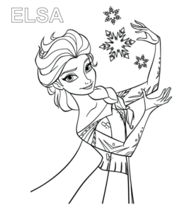 Elsa in Frozen II coloring page for kids