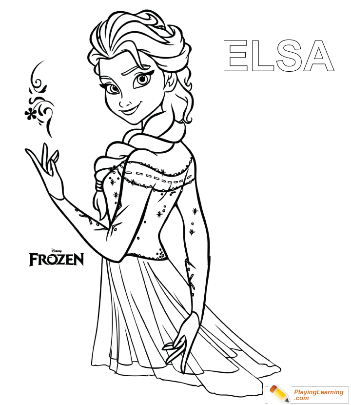 Elsa Coloring Page  for kids