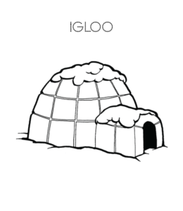 Eskimo and Igloo Coloring Pages Playing Learning