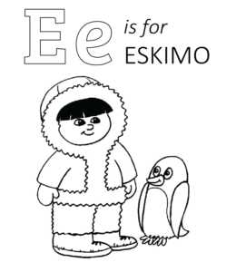 Eskimo And Igloo Coloring Pages Playing Learning