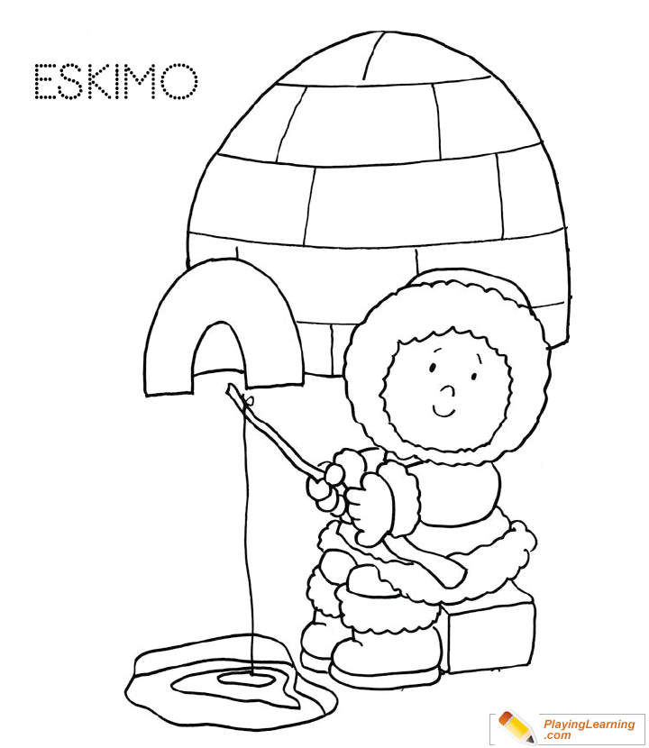Download Eskimo Igloo Coloring Page 18 | Free Eskimo Igloo Coloring ...