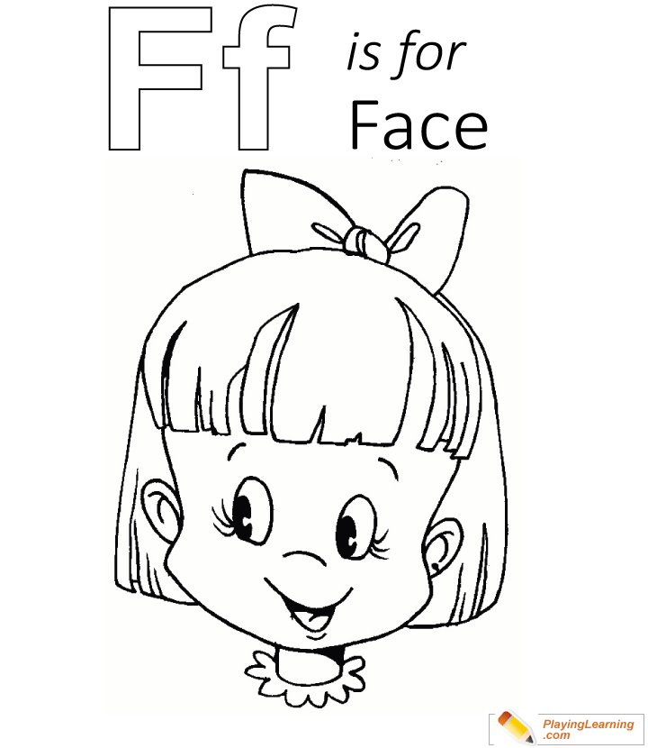 F Is For Face Coloring Page  for kids