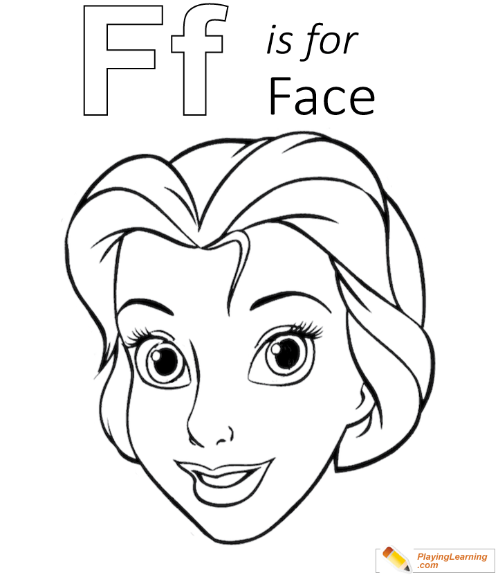 F Is For Face Coloring Page  for kids